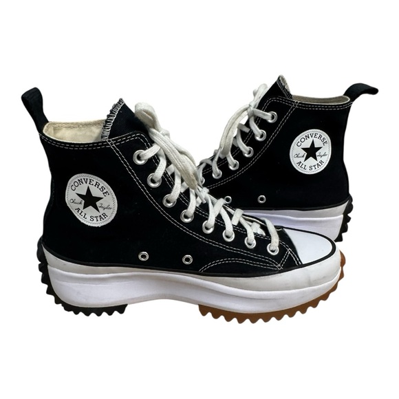 Converse Run Star Hike Sneaker Platform Unisex High Top Black White Size W9.5 M8 - Picture 1 of 9